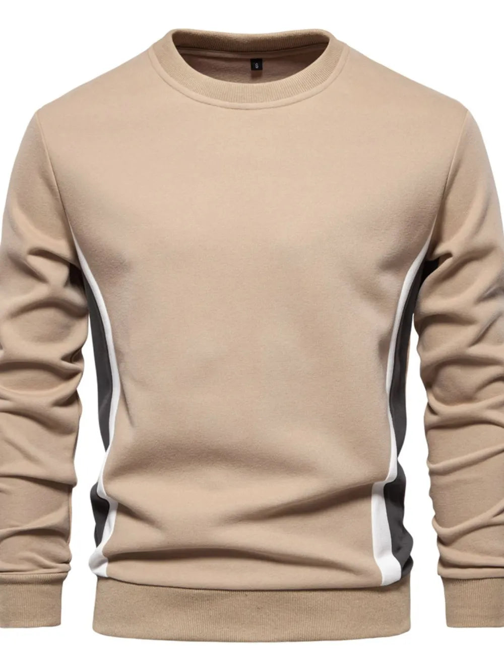 Men's Side Striped Contrast Round Neck Sweatshirt - Premium Men's Sweatshirts from Trendsi - Just $36.54! Shop now at Handbags Specialist Headquarter