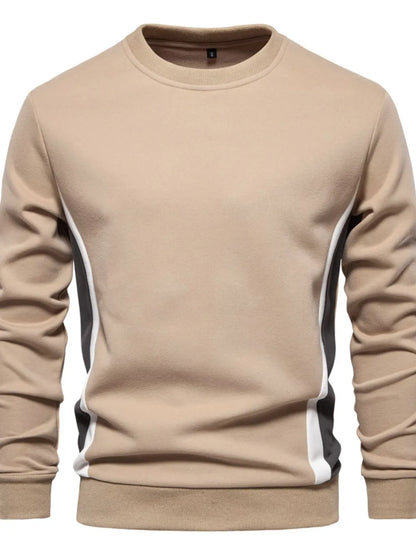 Men's Side Striped Contrast Round Neck Sweatshirt - Premium Men's Sweatshirts from Trendsi - Just $36.54! Shop now at Handbags Specialist Headquarter