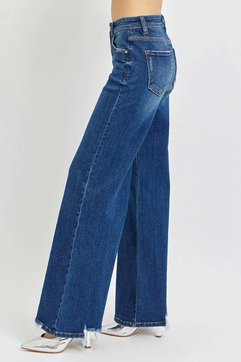 RISEN Full Size Mid Rise Wide Jeans Plus Size - Premium Women / Jeans & Denim from Trendsi - Just $67.99! Shop now at Handbags Specialist Headquarter