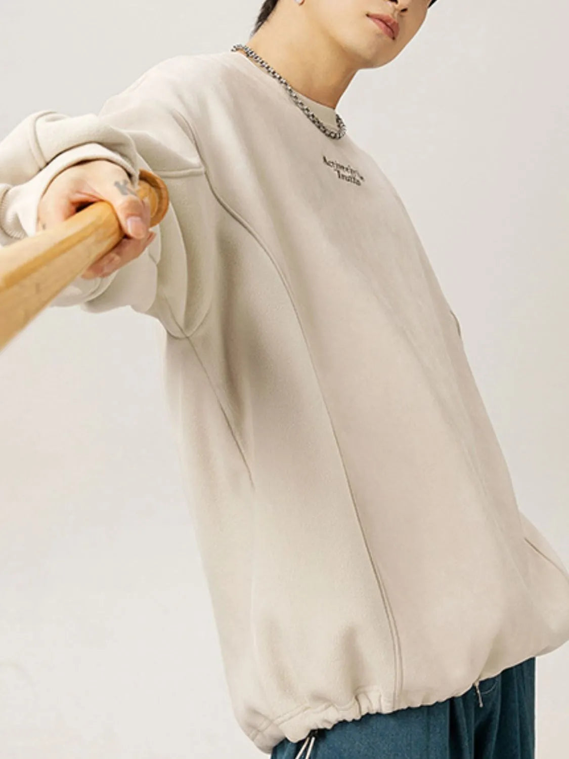 Men's Drawstring Round Neck Long Sleeve Sweatshirt - Premium Men's Sweatshirts from Trendsi - Just $44! Shop now at Handbags Specialist Headquarter