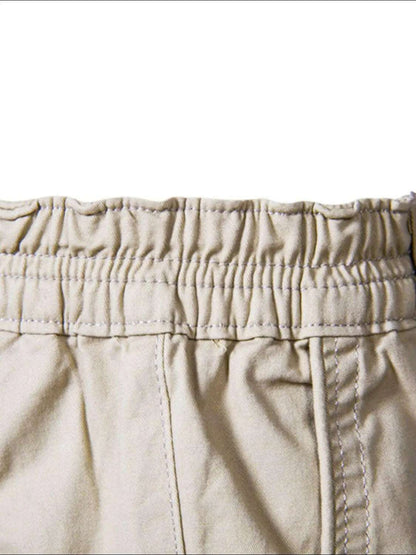 Men's Elastic Waist Shorts with Pockets.
