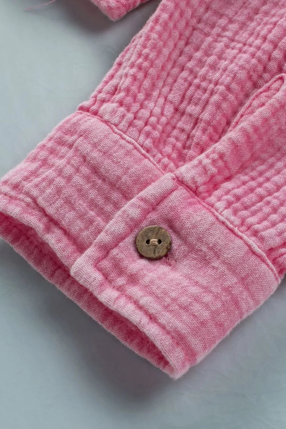 Button Down Collared Neck Long Sleeve Shirt - Premium Women's Down Shirt Tops from Trendsi - Just $52.98! Shop now at Handbags Specialist Headquarter