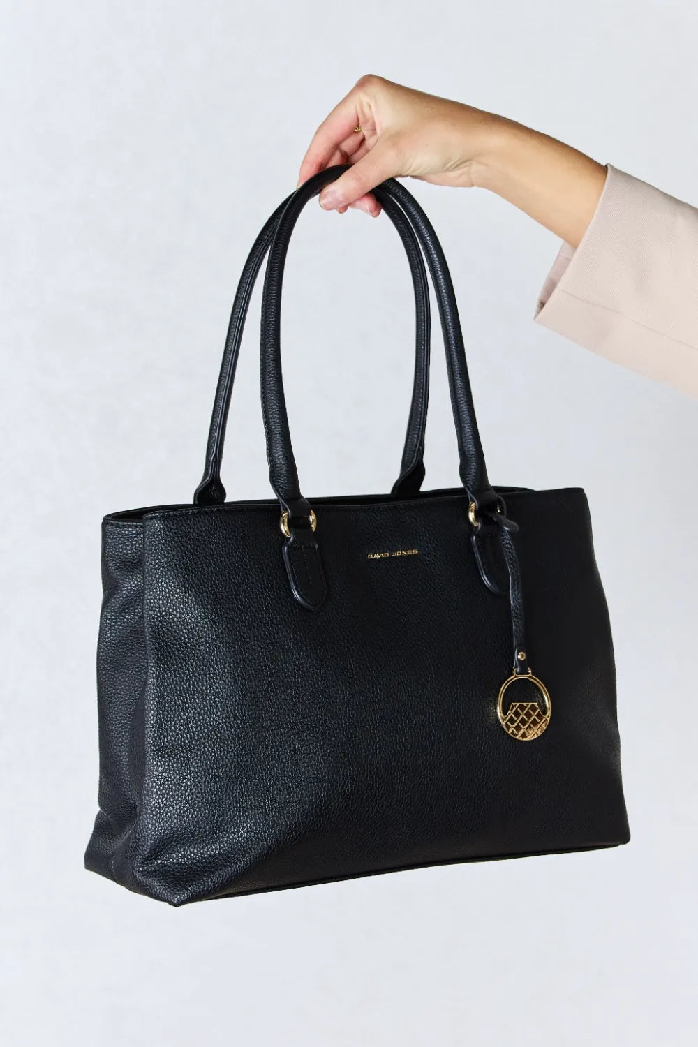 David Jones Structured Leather Handbag - Premium handbags from Trendsi - Just $54.99! Shop now at Handbags Specialist Headquarter