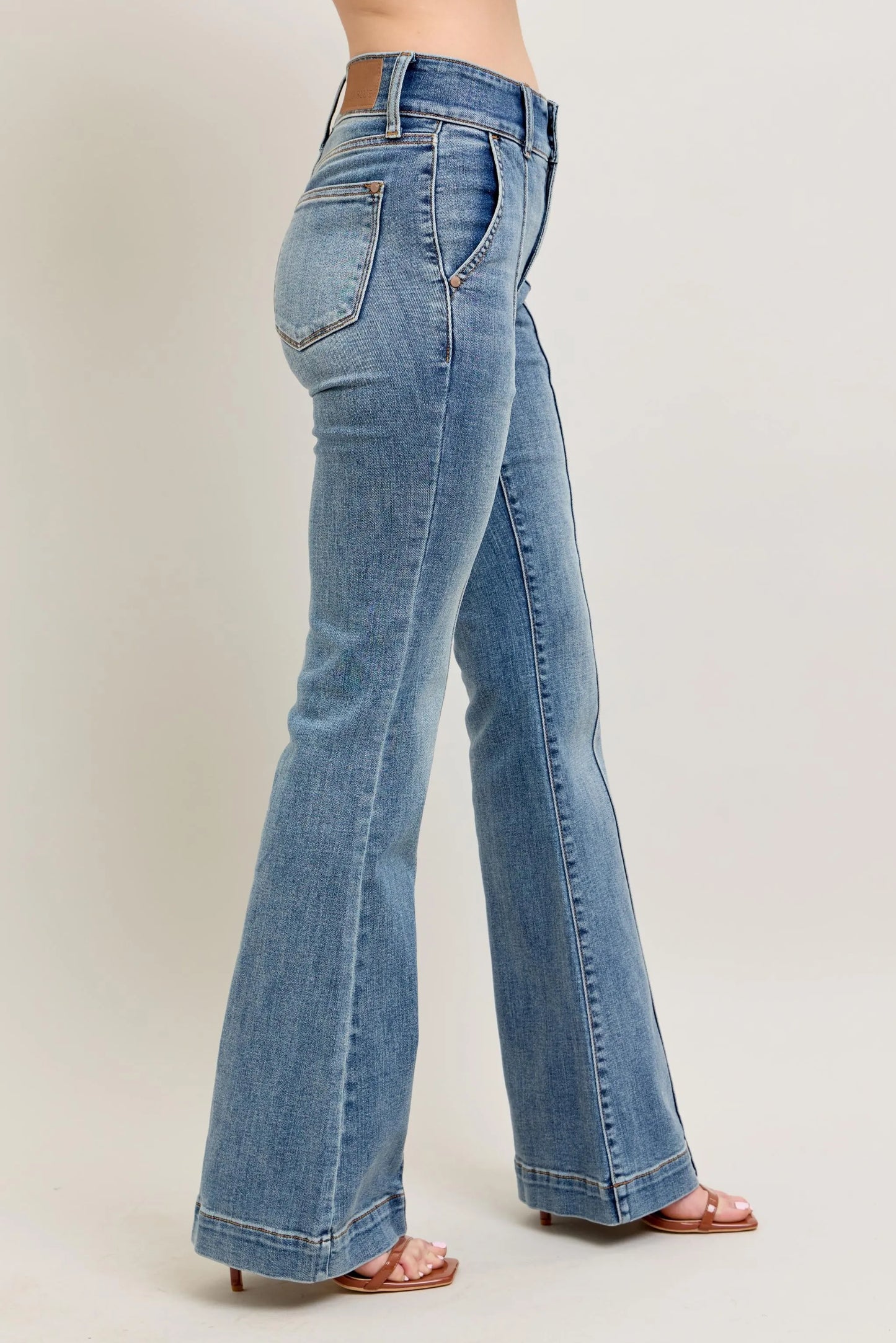 Judy Blue Full Size High-Waist Flare Denim Jeans with Front Seam Detail Plus Size - Premium Women / Jeans & Denim from Trendsi - Just $71.99! Shop now at Handbags Specialist Headquarter