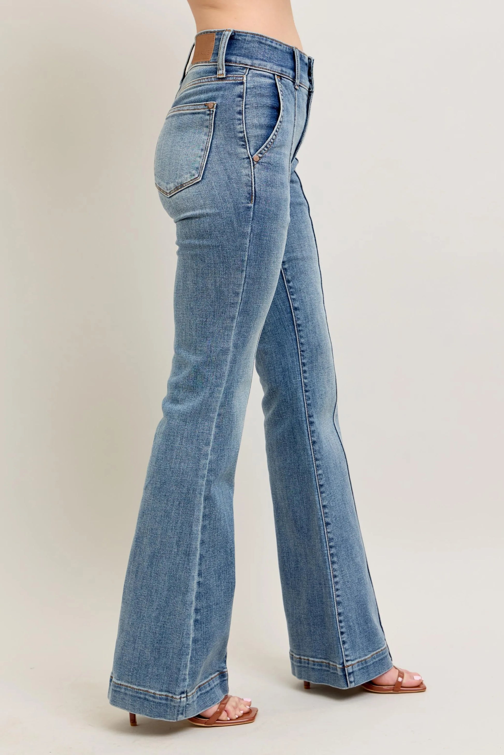 Judy Blue Full Size High-Waist Flare Denim Jeans with Front Seam Detail Plus Size - Premium Women / Jeans & Denim from Trendsi - Just $71.99! Shop now at Handbags Specialist Headquarter