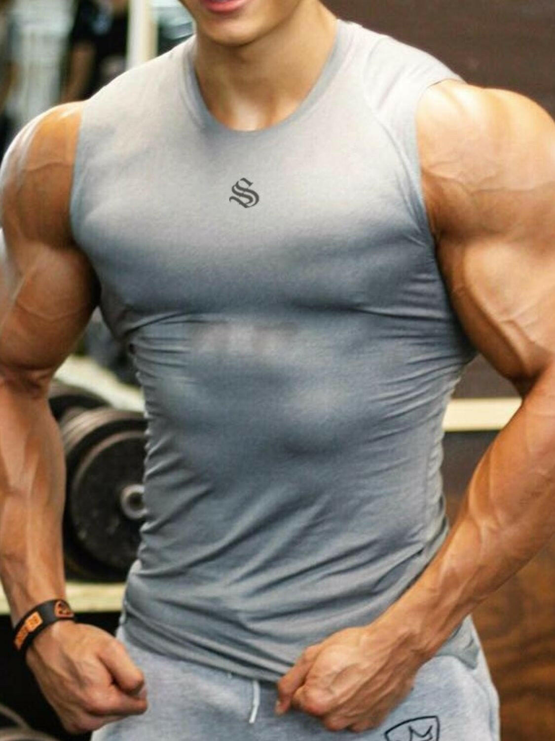 Men's Plus Size Round Neck Tank.