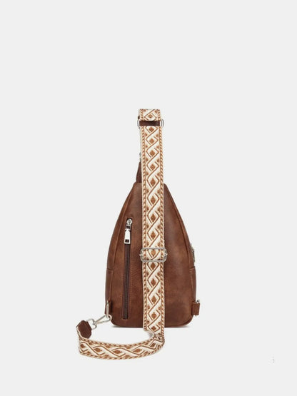 PU Leather Crossbody Bag with Two Detachable Strap - Premium Crossbody Bag from Trendsi - Just $38.99! Shop now at Handbags Specialist Headquarter