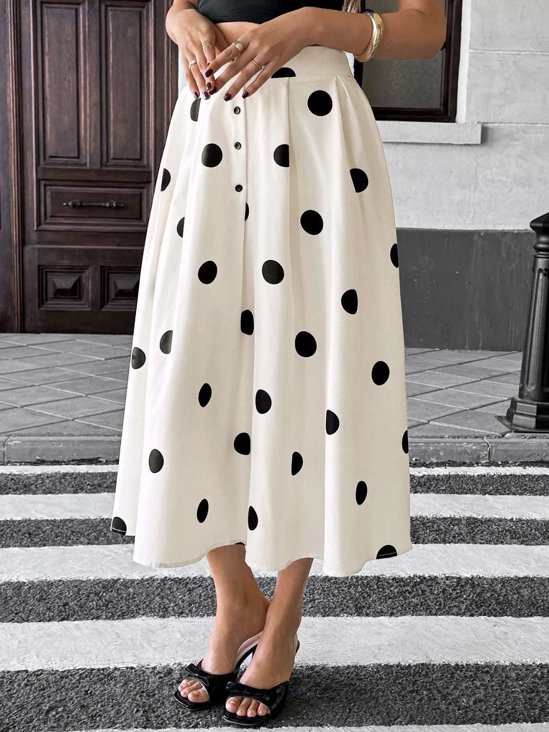 Polka Dot Skirt - Premium Skirts from Trendsi - Just $33.99! Shop now at Handbags Specialist Headquarter