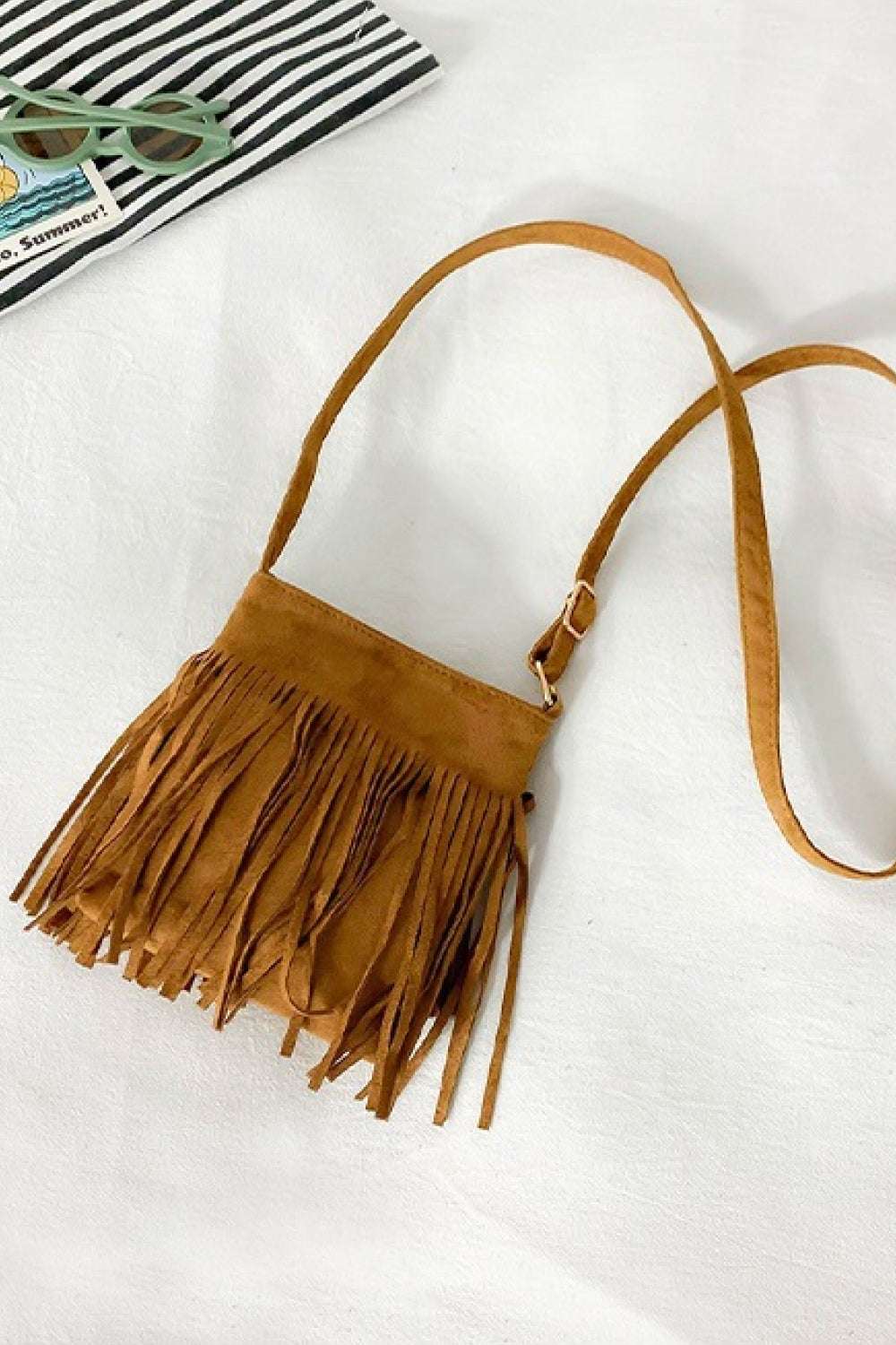 Adored PU Leather Crossbody Bag with Fringe - Premium Crossbody Bag from Trendsi - Just $26.99! Shop now at Handbags Specialist Headquarter