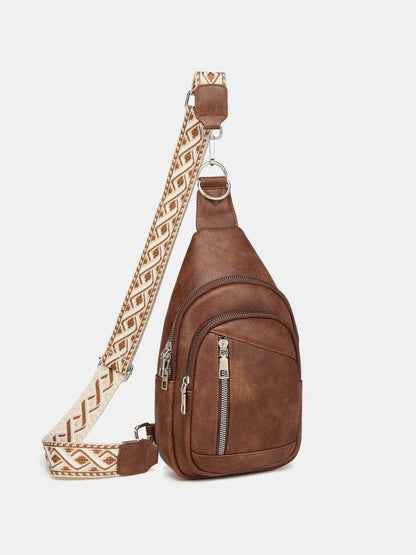 PU Leather Crossbody Bag with Two Detachable Strap - Premium Crossbody Bag from Trendsi - Just $38.99! Shop now at Handbags Specialist Headquarter