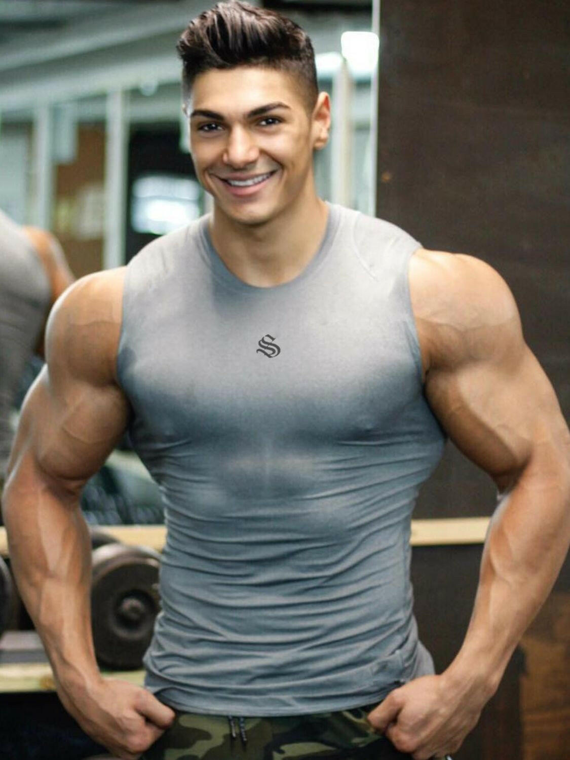 Men's Plus Size Round Neck Tank.