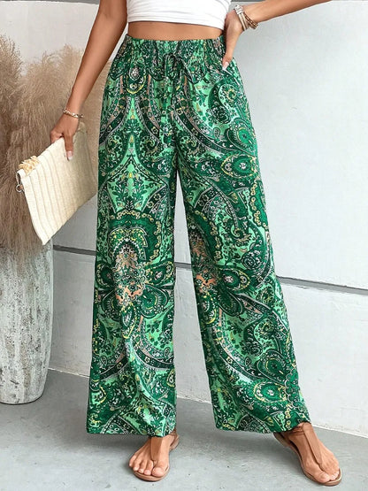 Printed Wide Leg Pants - Premium Women Pants from Trendsi - Just $27.99! Shop now at Handbags Specialist Headquarter
