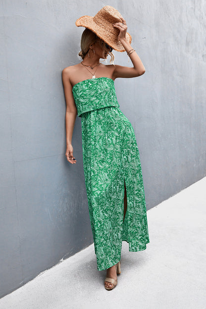 Strapless Split Maxi Dress - Premium Maxi Dress from Trendsi - Just $31.99! Shop now at Handbags Specialist Headquarter