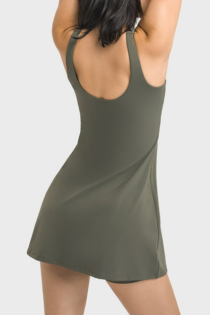 Millennia Square Neck Sports Tank Dress with Full Coverage Bottoms - Premium  from Trendsi - Just $44.99! Shop now at Handbags Specialist Headquarter