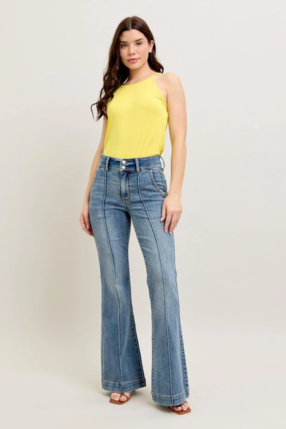 Judy Blue Full Size High-Waist Flare Denim Jeans with Front Seam Detail Plus Size - Premium Women / Jeans & Denim from Trendsi - Just $71.99! Shop now at Handbags Specialist Headquarter