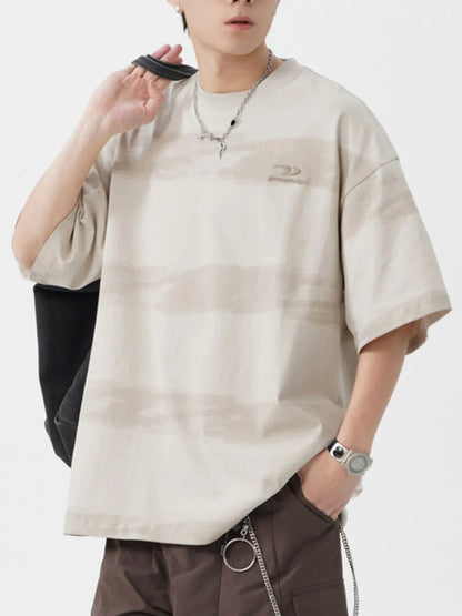 Men's Plus Size Basic style Round Neck Striped T-Shirt - Premium Men's T-Shirt from Trendsi - Just $33.99! Shop now at Handbags Specialist Headquarter