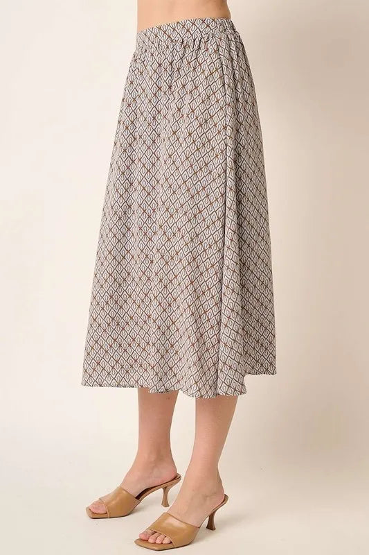 Mittoshop Printed Midi Skirt - Premium Skirts from Trendsi - Just $48.99! Shop now at Handbags Specialist Headquarter