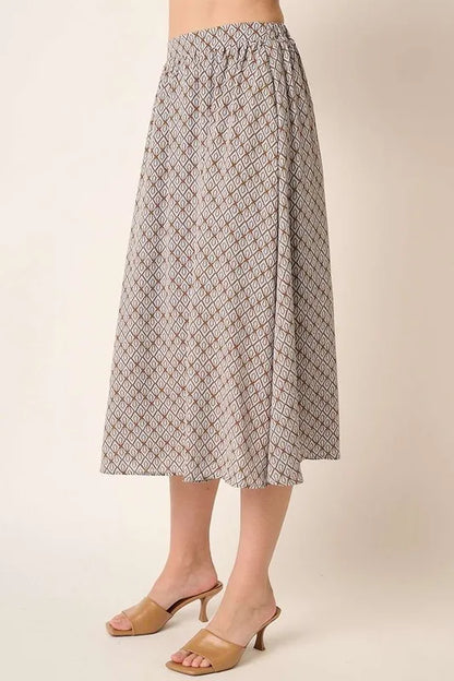 Mittoshop Printed Midi Skirt - Premium Skirts from Trendsi - Just $48.99! Shop now at Handbags Specialist Headquarter