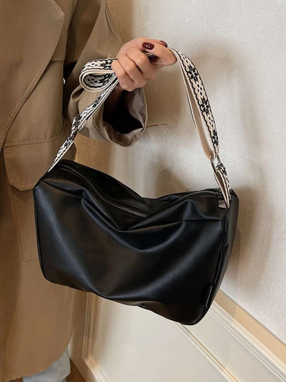 PU Leather Adjustable Strap Crossbody Bag - Premium Crossbody Bag from Trendsi - Just $26.99! Shop now at Handbags Specialist Headquarter