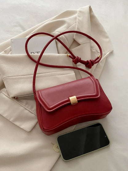 Knotted Strap PU Leather Handbag - Premium handbags from Trendsi - Just $19.99! Shop now at Handbags Specialist Headquarter