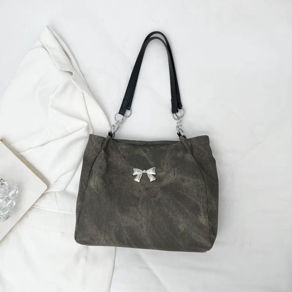 Bow Polyester Medium Tote Bag - Premium Tote Bag from Trendsi - Just $39.99! Shop now at Handbags Specialist Headquarter