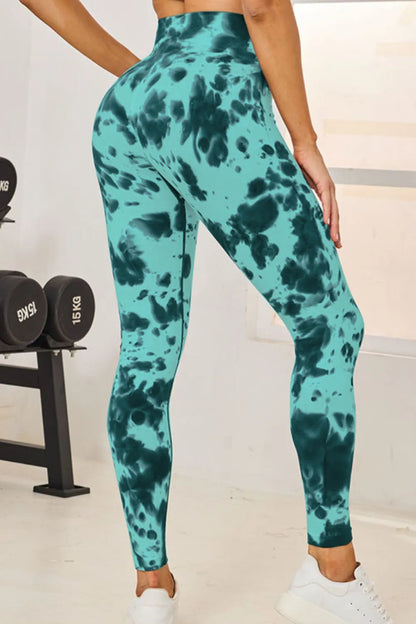 Tie-Dye High Waist Active Leggings - Premium Leggings from Trendsi - Just $47.70! Shop now at Handbags Specialist Headquarter