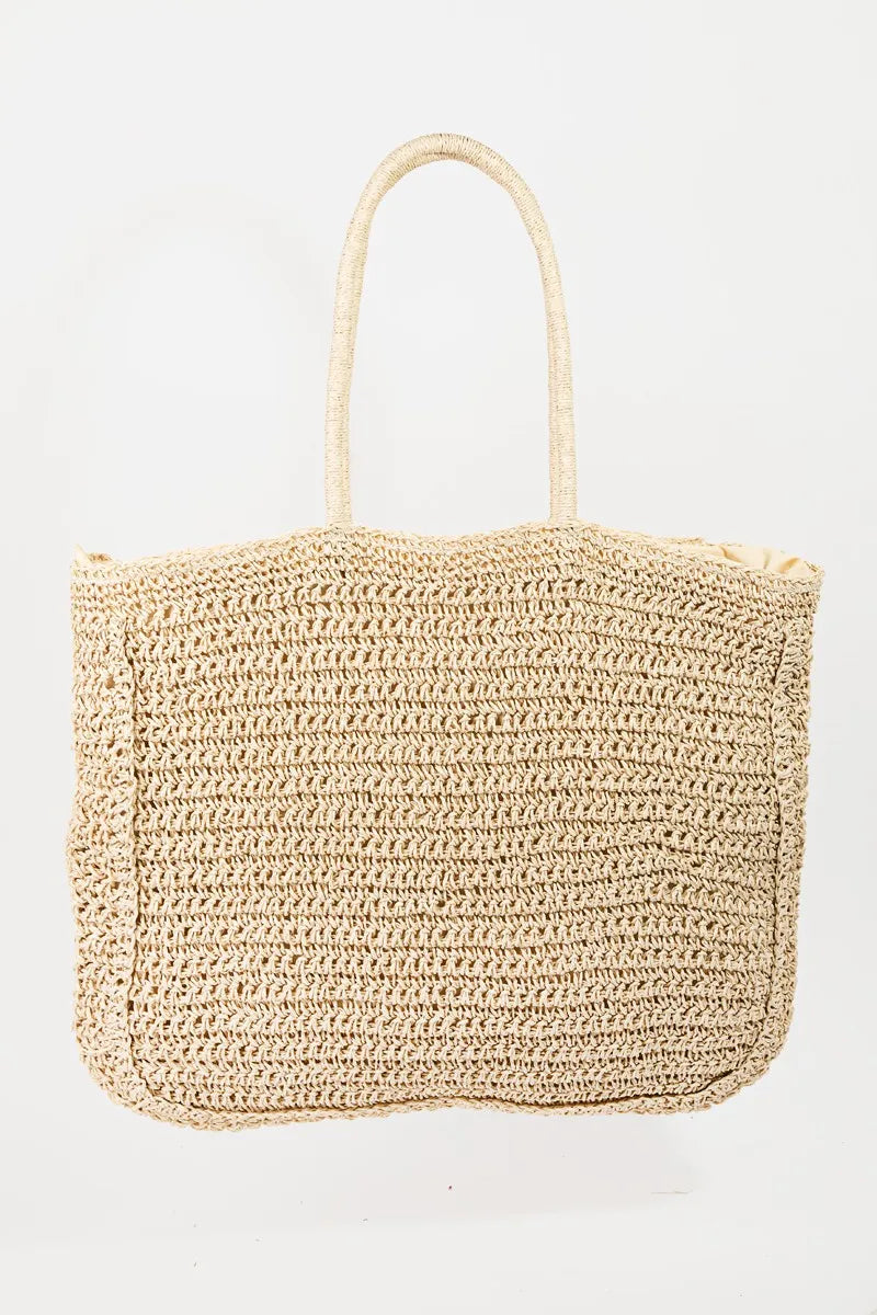 Fame Flower Braided Tote Bag - Premium Tote Bag from Trendsi - Just $53.99! Shop now at Handbags Specialist Headquarter