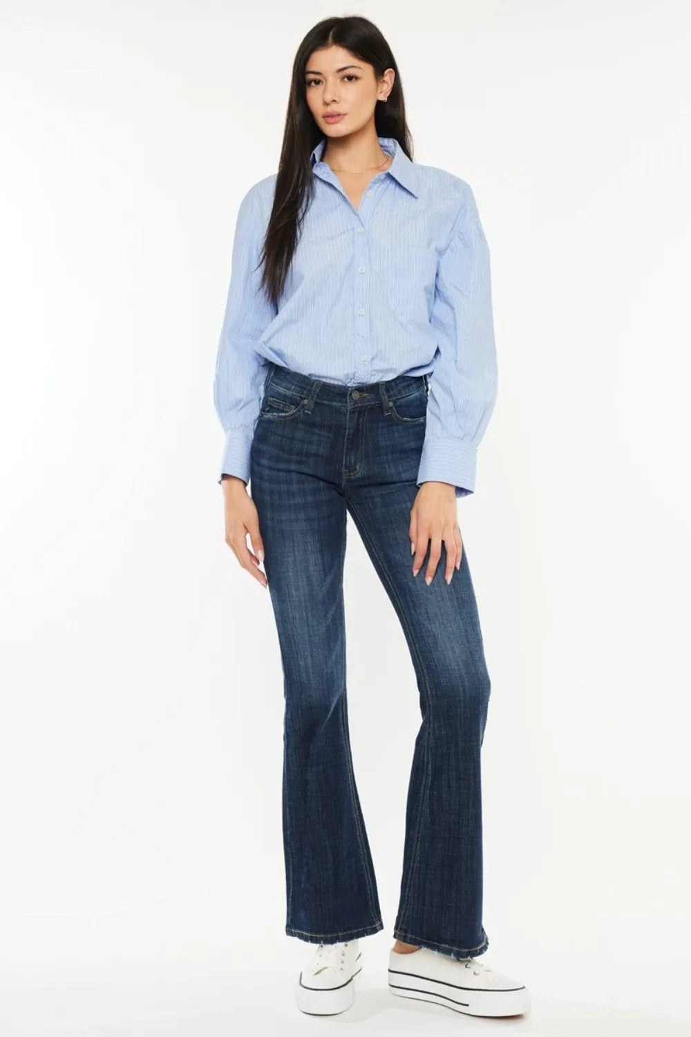 Kancan Full Size Mid Rise Flare Jeans - Premium Sleepwear from Trendsi - Just $67.99! Shop now at Handbags Specialist Headquarter