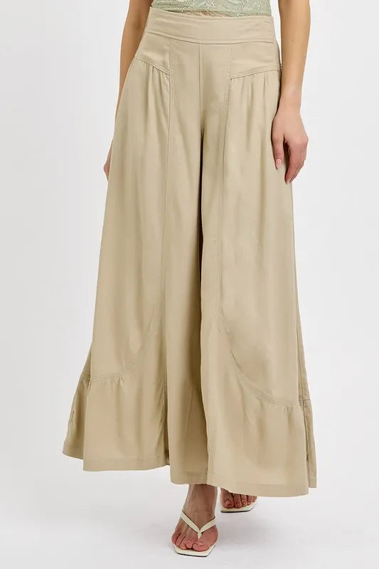 RISEN Shirring Detail Wide Leg Pants - Premium  from Trendsi - Just $55.99! Shop now at Handbags Specialist Headquarter