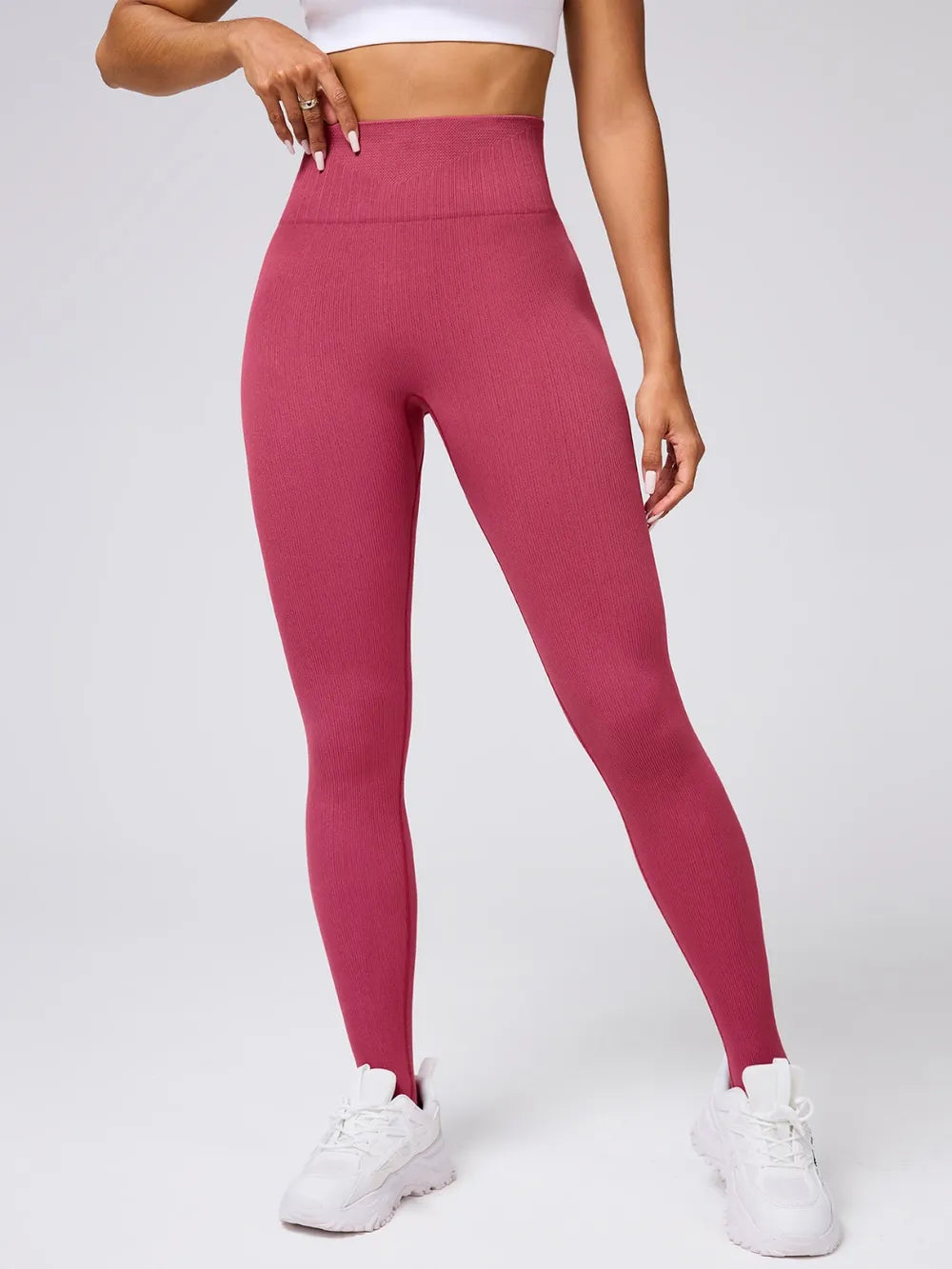 High Waist Stirrup Active Leggings - Premium Leggings from Trendsi - Just $34.14! Shop now at Handbags Specialist Headquarter