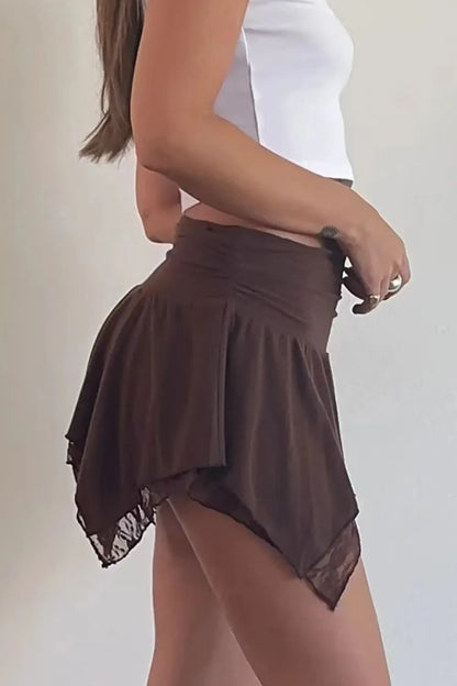 Lace Mini Skirt - Premium Skirts from Trendsi - Just $29.99! Shop now at Handbags Specialist Headquarter