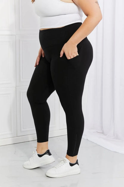 Leggings Depot Full Size Strengthen and Lengthen Reflective Dot Active Leggings - Premium Leggings from Trendsi - Just $37.62! Shop now at Handbags Specialist Headquarter