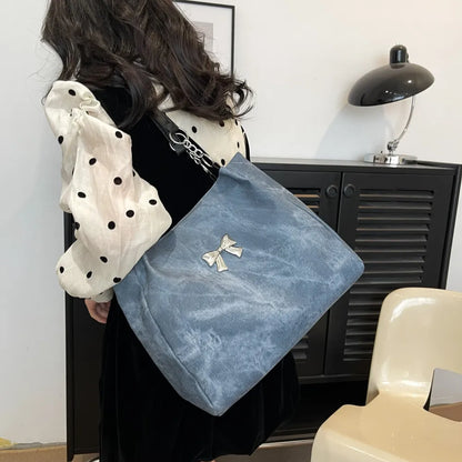 Bow Polyester Medium Tote Bag - Premium Tote Bag from Trendsi - Just $39.99! Shop now at Handbags Specialist Headquarter