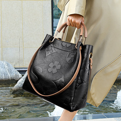 EmbossLuxe: Chic & Roomy Ladies Handbag