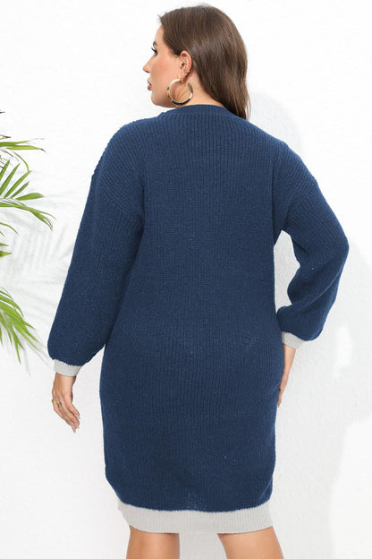 Plus Size Long Sleeve Sweater Dress - Premium Dresses from Trendsi - Just $44.99! Shop now at Handbags Specialist Headquarter