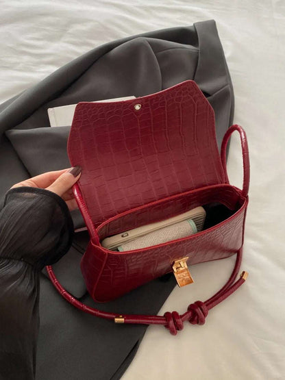 PU Leather Texture Crossbody Bag - Premium Crossbody Bag from Trendsi - Just $19.99! Shop now at Handbags Specialist Headquarter