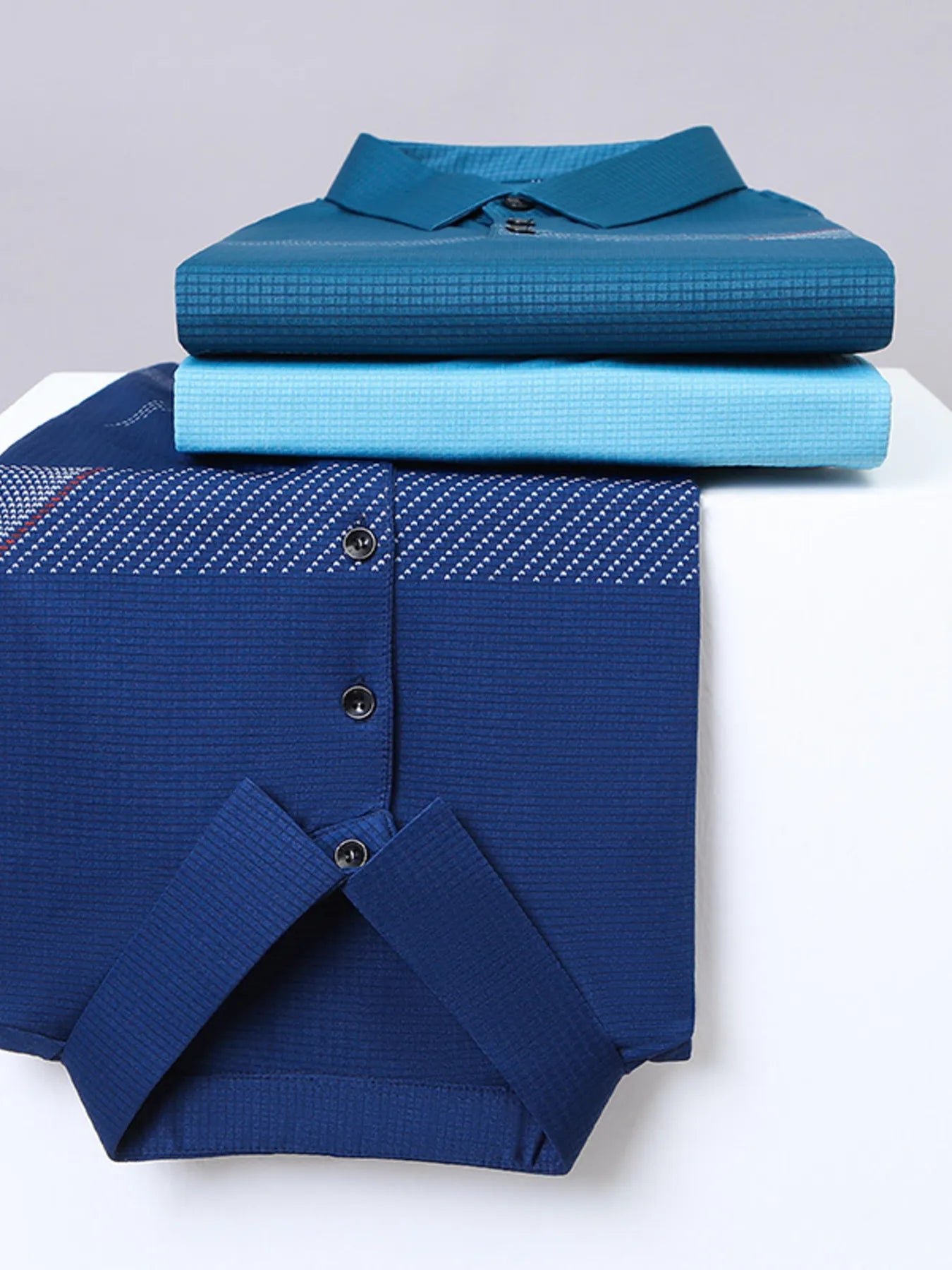 Men's Plus Size Striped Short Sleeve Casual Polo Shirt - Premium Men's Polo shirt from Trendsi - Just $29.99! Shop now at Handbags Specialist Headquarter