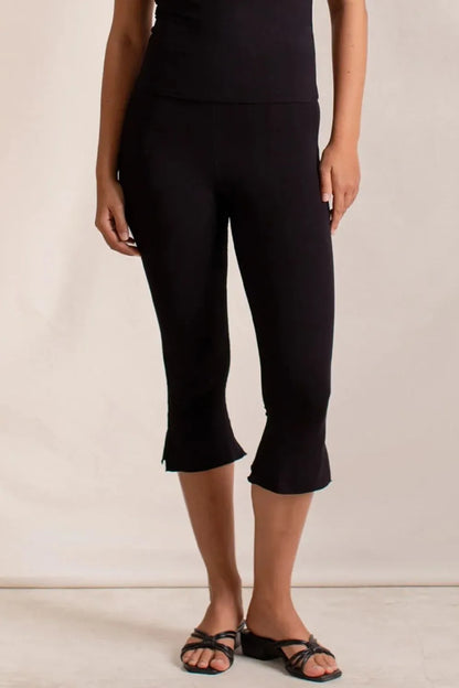 Side Slit Capris Leggings - Premium Leggings from Trendsi - Just $29.40! Shop now at Handbags Specialist Headquarter