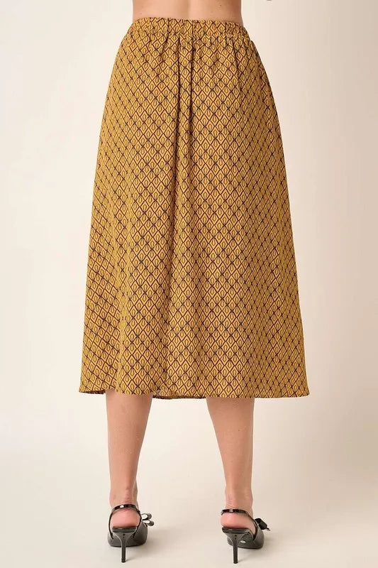 Mittoshop Printed Midi Skirt - Premium Skirts from Trendsi - Just $48.99! Shop now at Handbags Specialist Headquarter
