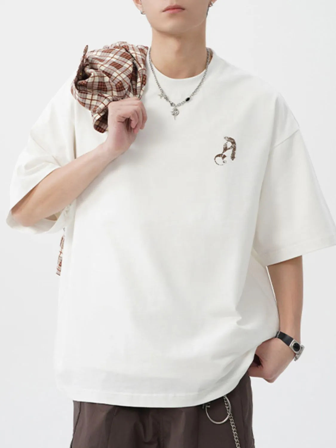 Men's Plus Size Graphic Round Neck Half Sleeve T-Shirt - Premium Men's T-Shirt from Trendsi - Just $27.99! Shop now at Handbags Specialist Headquarter