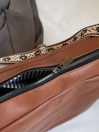 PU Leather Adjustable Strap Crossbody Bag - Premium Crossbody Bag from Trendsi - Just $26.99! Shop now at Handbags Specialist Headquarter