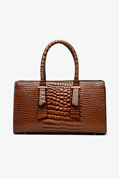 Textured PU Leather Handbag - Premium Handbags from Trendsi - Just $66.99! Shop now at Handbags Specialist Headquarter