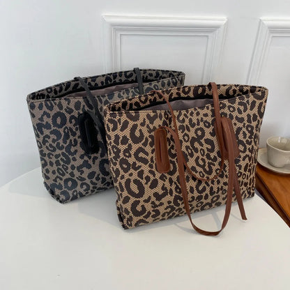 PU Leather Leopard Tote Bag - Premium Tote Bag from Trendsi - Just $39.99! Shop now at Handbags Specialist Headquarter
