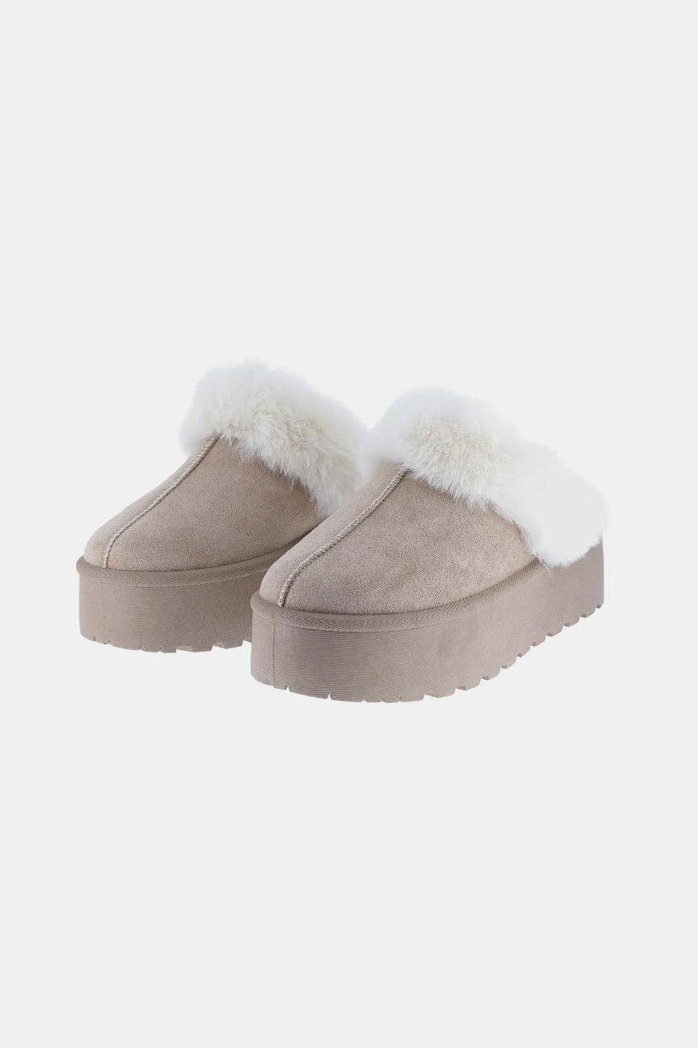 Weeboo Thick Bottom Fur Trim Snow Slippers - Premium  from Trendsi - Just $27.99! Shop now at Handbags Specialist Headquarter
