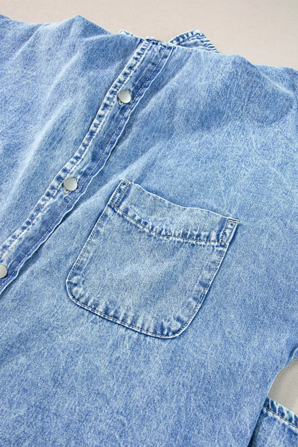 Oversized Button Down Denim Shirt Dress - Premium Women / Jeans & Denim from Trendsi - Just $65.94! Shop now at Handbags Specialist Headquarter