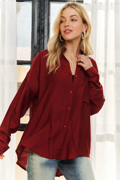 ADORA Button Down Linen Shirt - Premium Women's Down Shirt Tops from Trendsi - Just $40.02! Shop now at Handbags Specialist Headquarter