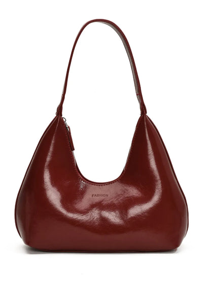 PU Leather Moon Shape Shoulder Bag - Premium Tote Bag from Trendsi - Just $39.99! Shop now at Handbags Specialist Headquarter