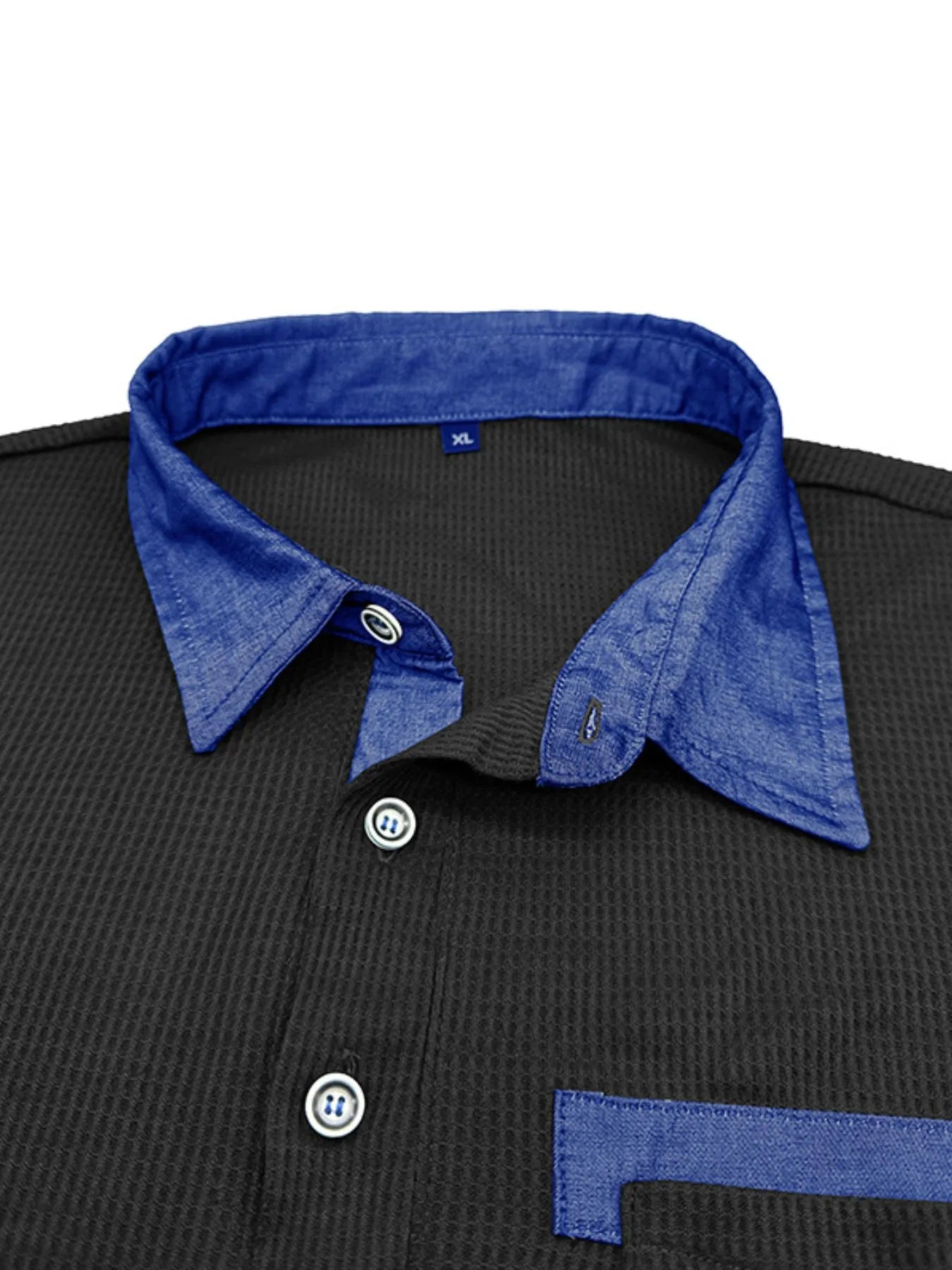 Men's Contrast Collar Long Sleeve Casual Polo Shirt - Premium Men's Polo shirt from Trendsi - Just $39.99! Shop now at Handbags Specialist Headquarter