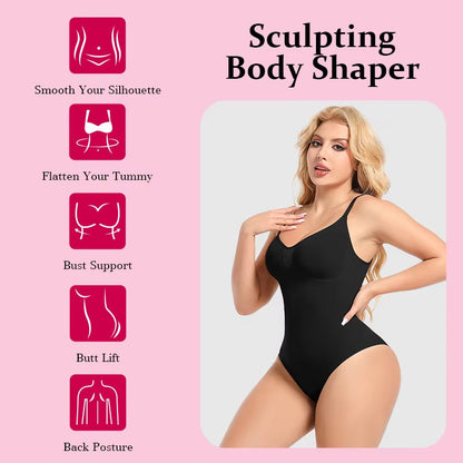 CurvySculpt Seamless Shaper Bodysuit for Women
