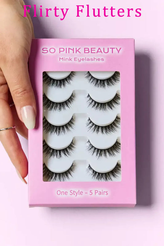 SO PINK BEAUTY Mink Eyelashes 5 Pairs - Premium Sleepwear from Trendsi - Just $24.99! Shop now at Handbags Specialist Headquarter